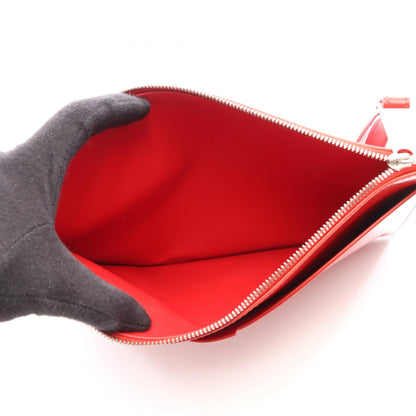BOTTEGA VENETA Leather Clutch Bag Red