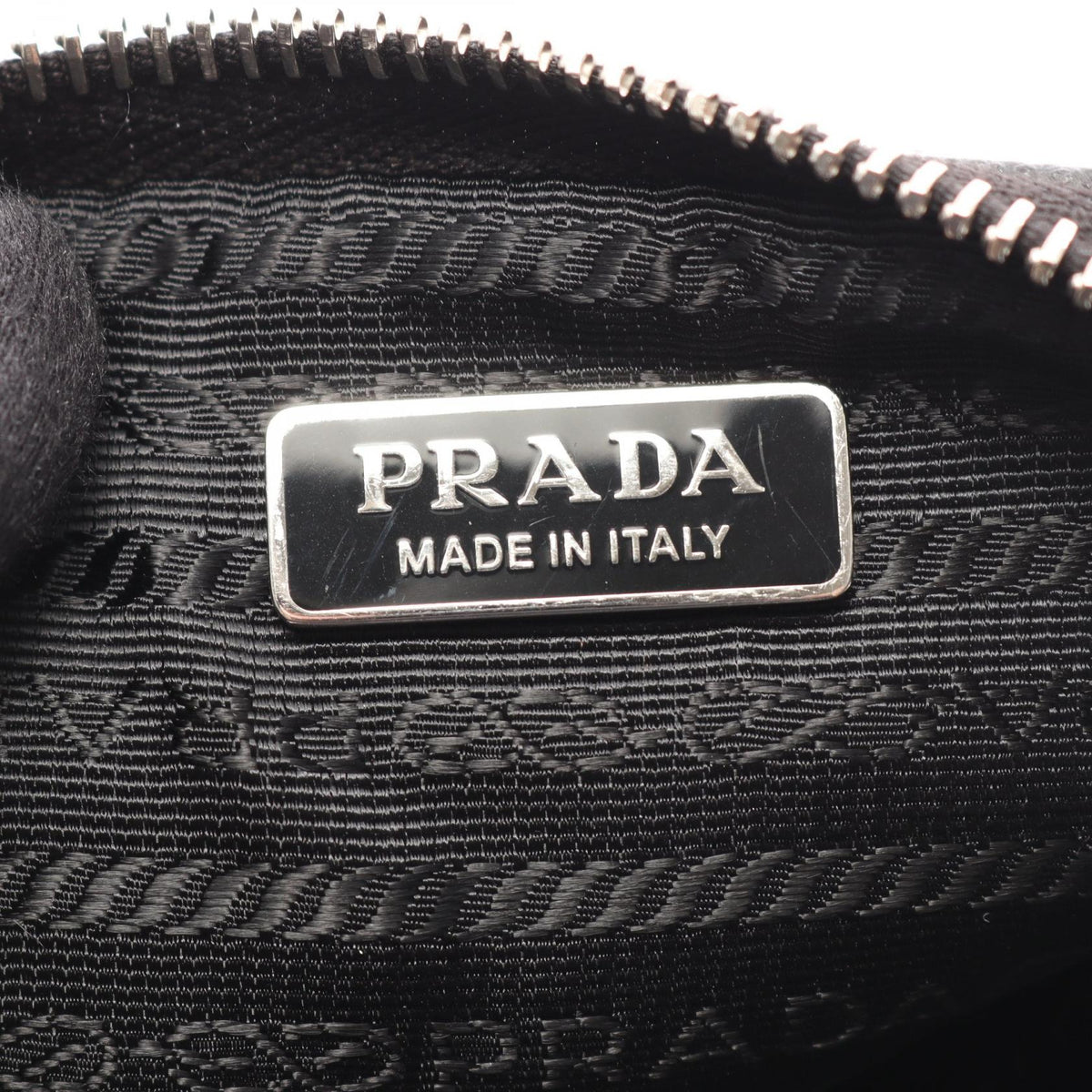 PRADA Triangle Plate Nylon Phone Case Bag Black