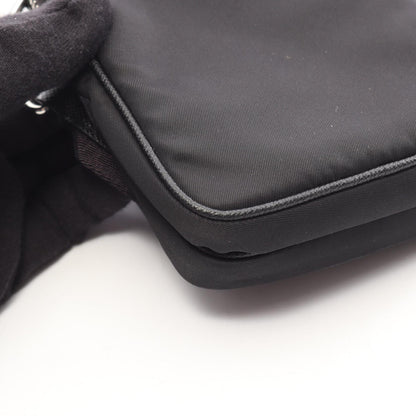 PRADA Triangle Plate Nylon Phone Case Bag Black