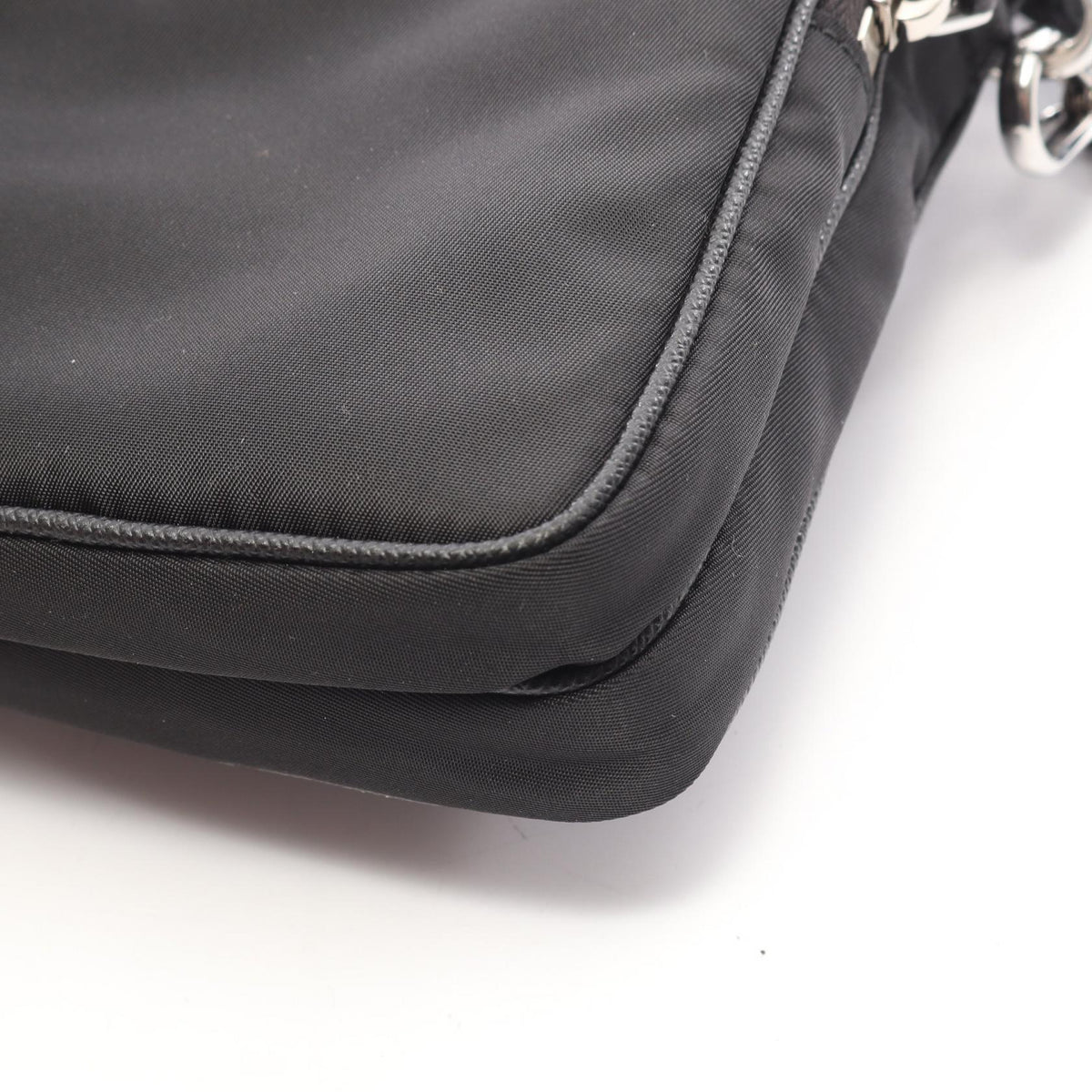 PRADA Triangle Plate Nylon Phone Case Bag Black