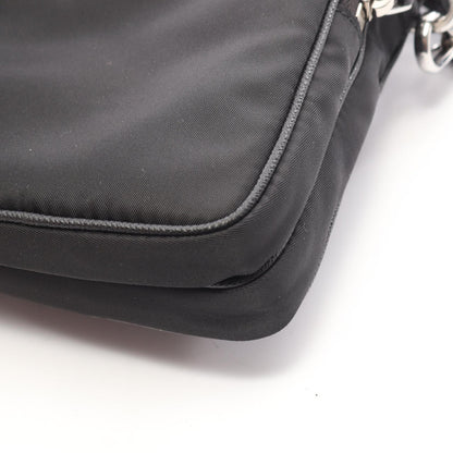 PRADA Triangle Plate Nylon Phone Case Bag Black