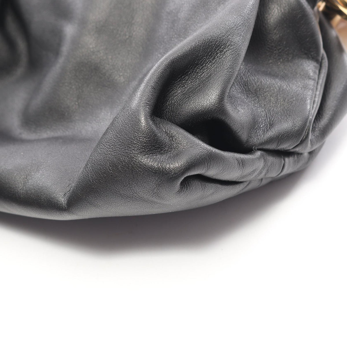 BOTTEGA VENETA The Chain Black Leather Shoulder Bag