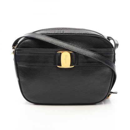 Salvatore Ferragamo Vara Lizard Bag Black