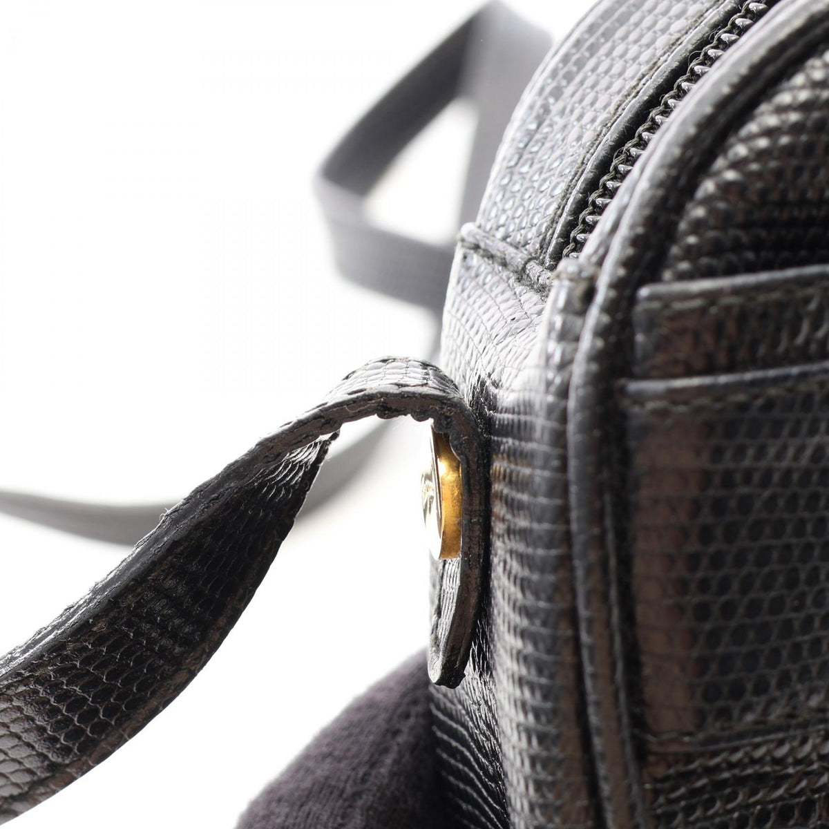 Salvatore Ferragamo Vara Lizard Bag Black