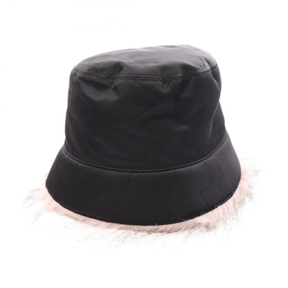 PRADA Re-Nylon Fur Trim Bucket Hat Size M
