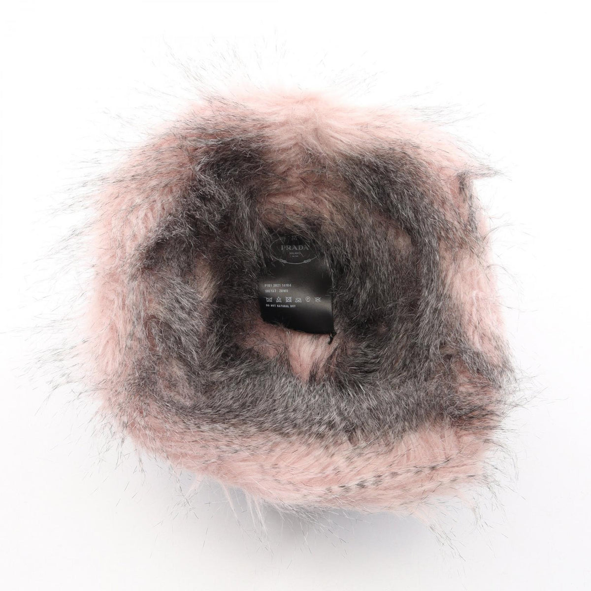 PRADA Re-Nylon Fur Trim Bucket Hat Size M