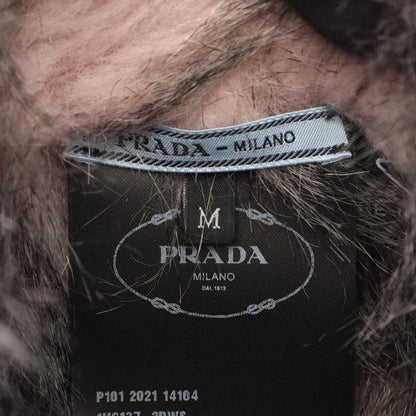 PRADA Re-Nylon Fur Trim Bucket Hat Size M