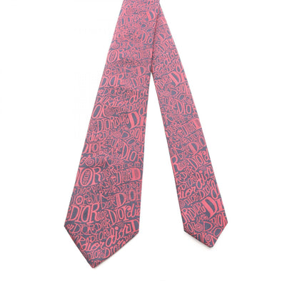 Dior x Shawn Stussy All-Over Logo Silk Tie Navy