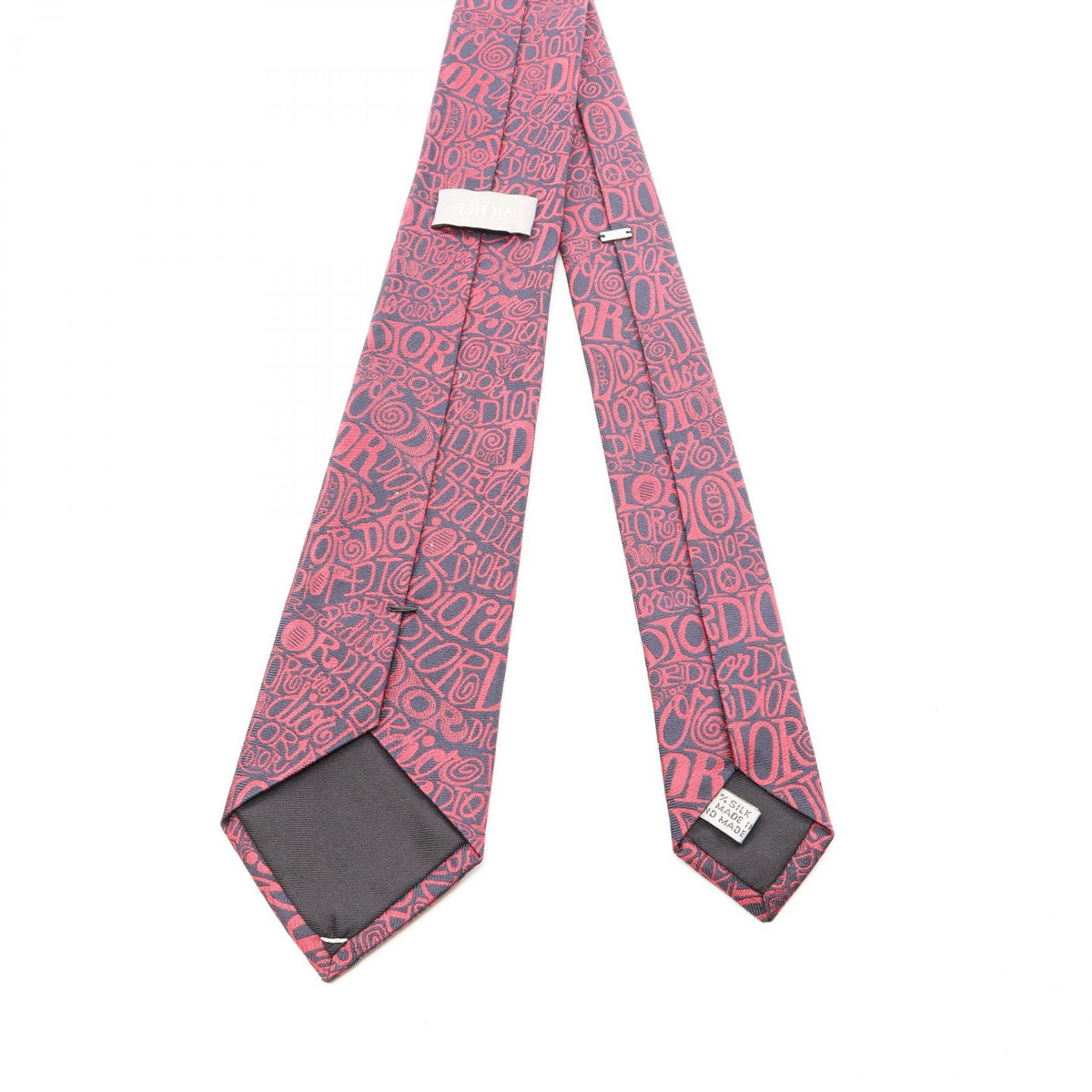Dior x Shawn Stussy All-Over Logo Silk Tie Navy