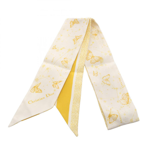 Dior Mitzah Butterfly Zodiac Scarf White