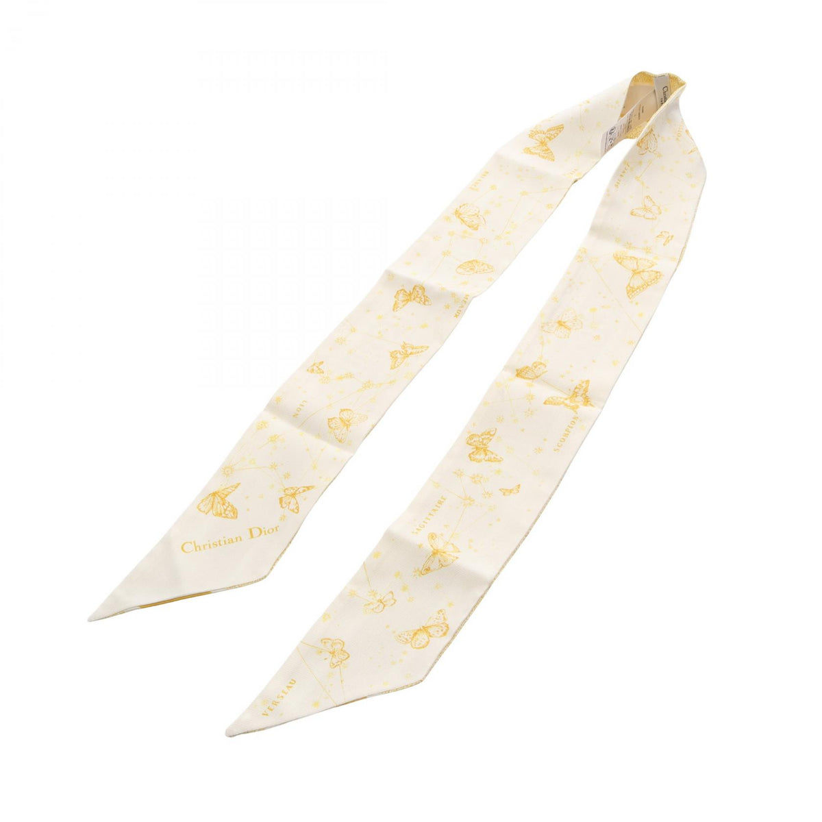 Dior Mitzah Butterfly Zodiac Scarf White