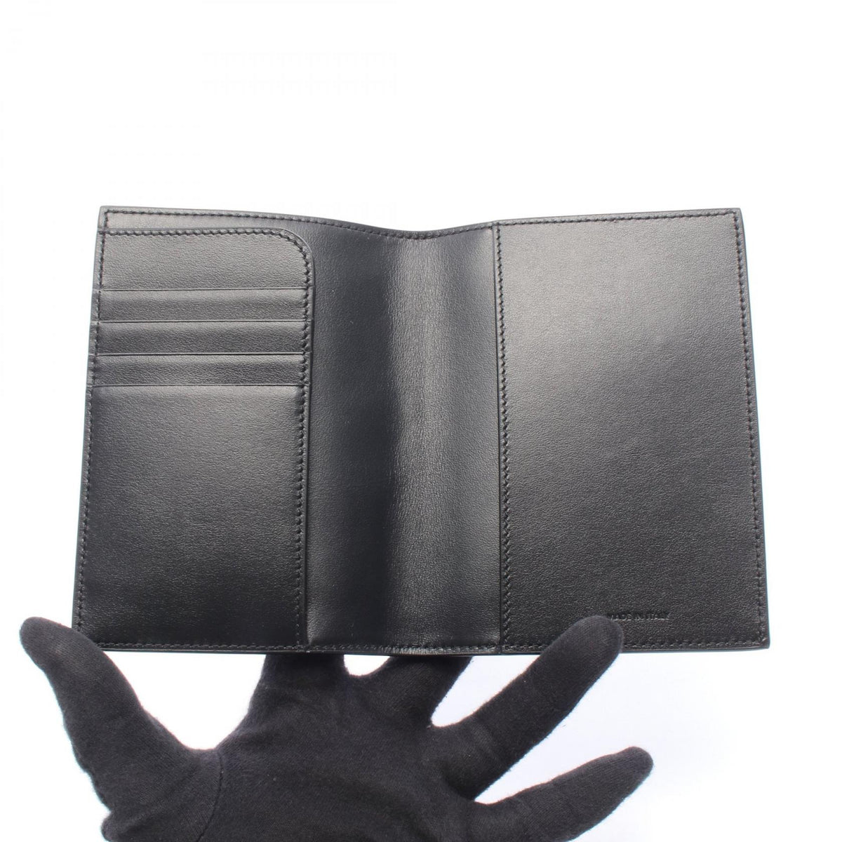 CELINE Black Leather Passport Holder Wallet