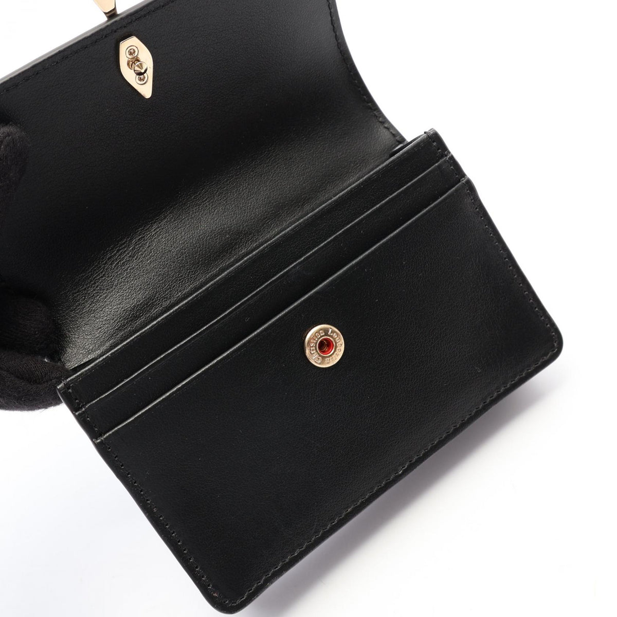 Christian Louboutin Bettina Leather Card Holder Black Card Case
