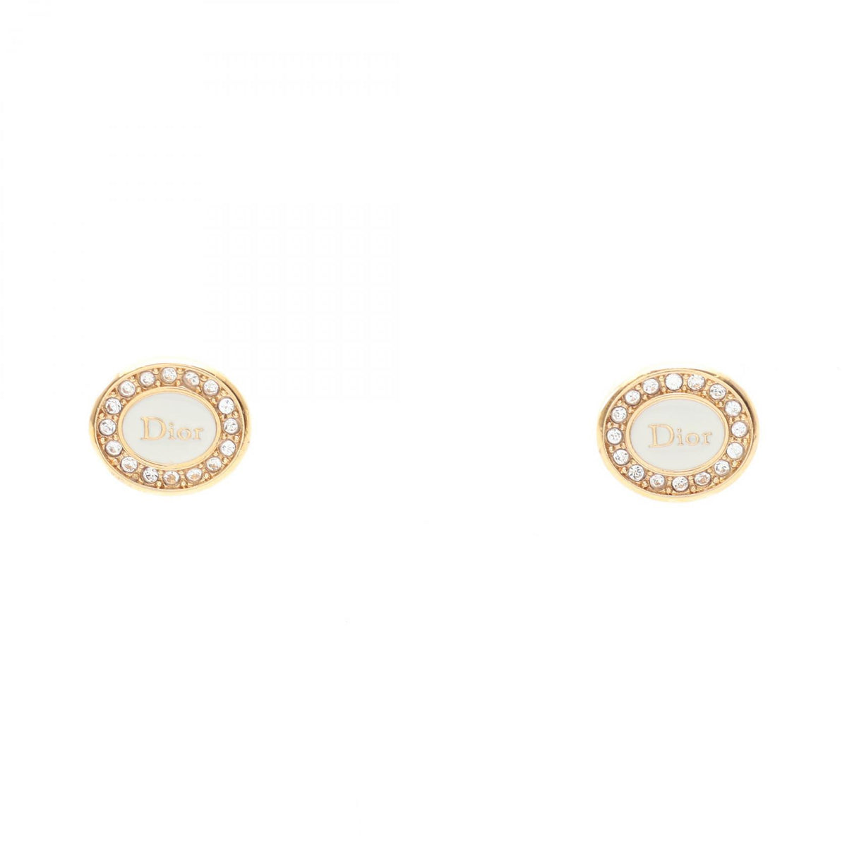Dior Core Gold Plated Rhinestone Earrings