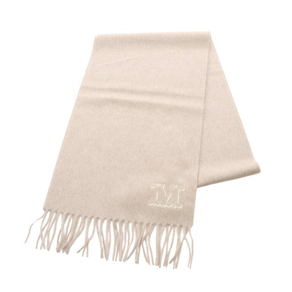 MAX MARA Monogram Cashmere Scarf Beige