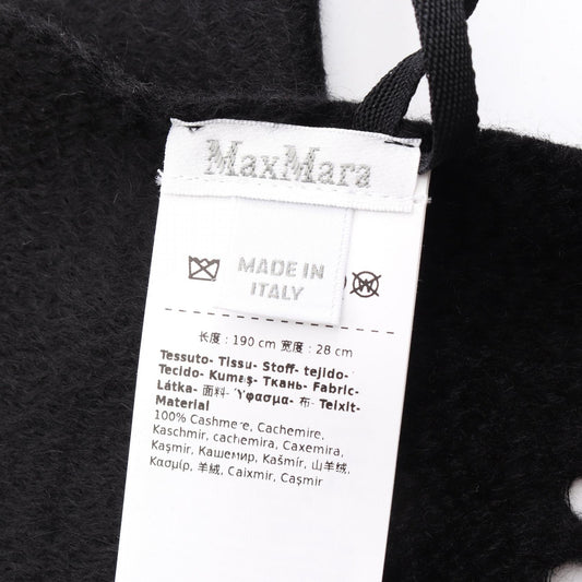 MAX MARA Monogram Cashmere Scarf Black