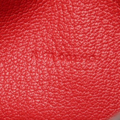 HERMES Beant Soufflet Rouge Leather Wallet