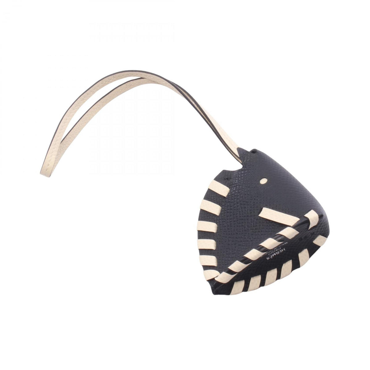 HERMES Cheval Tresse Cle Veau Charm Black