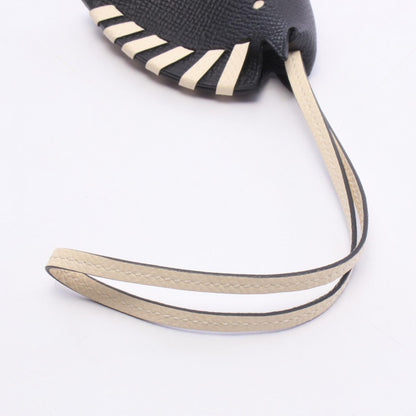 HERMES Cheval Tresse Cle Veau Charm Black