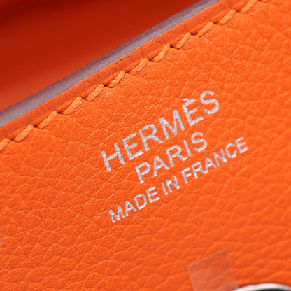 HERMES Lindy 30 Evercolor Bag Orange