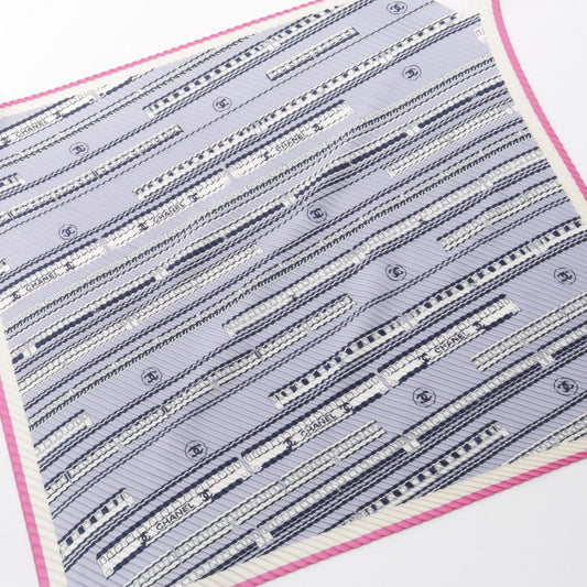 CHANEL Coco Mark Pleated Silk Scarf