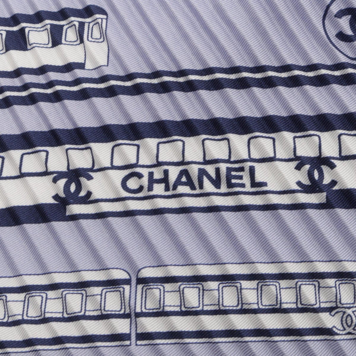 CHANEL Coco Mark Pleated Silk Scarf