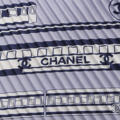 CHANEL Coco Mark Pleated Silk Scarf