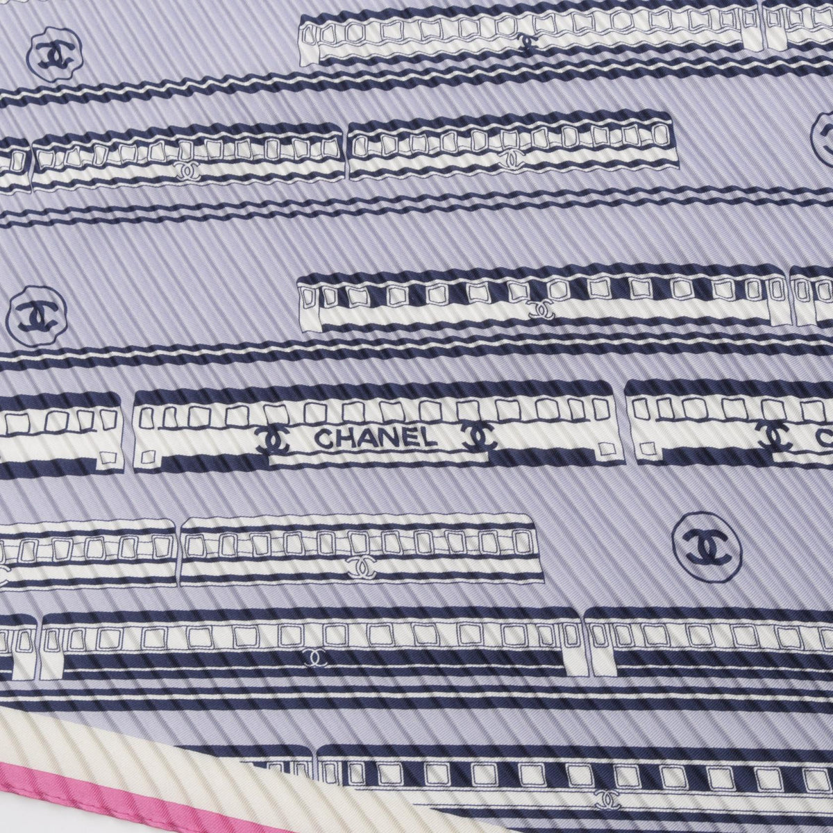 CHANEL Coco Mark Pleated Silk Scarf