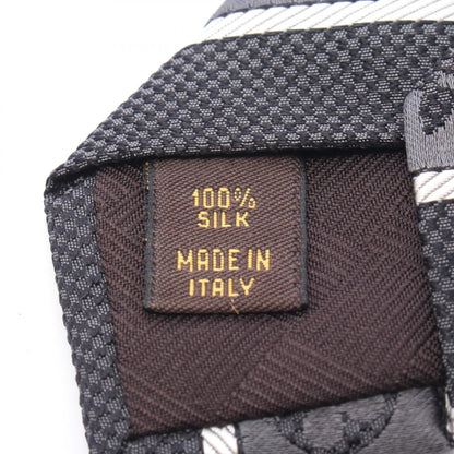 LOUIS VUITTON Monogram Stripe Silk Tie Black