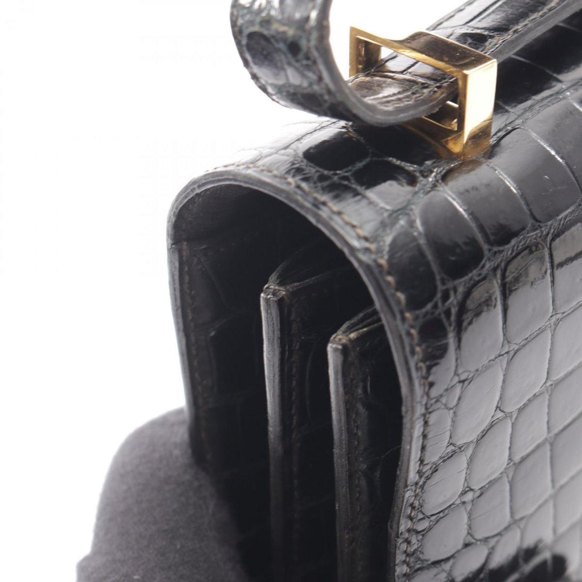 HERMES Vintage Exotic Leather Shoulder Bag