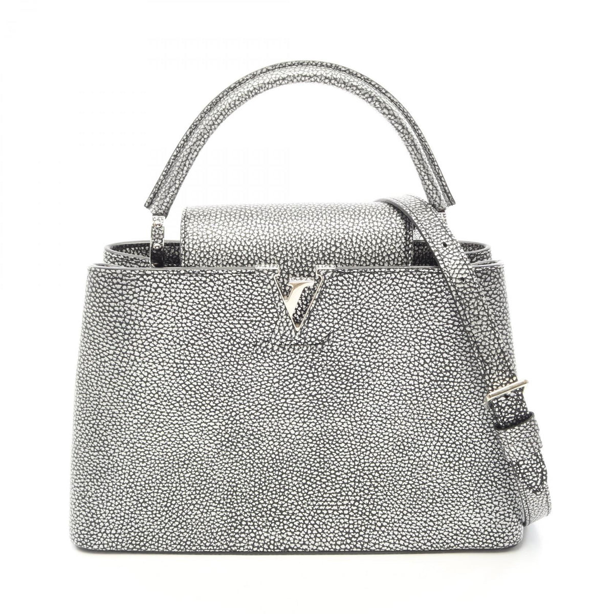 LOUIS VUITTON Capucines MM Handbag Silver