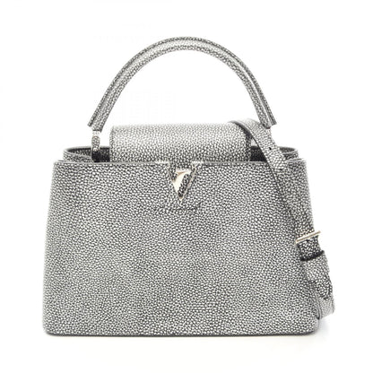 LOUIS VUITTON Capucines MM Handbag Silver