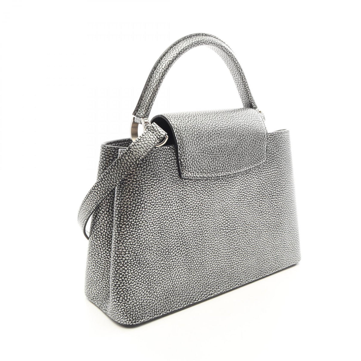 LOUIS VUITTON Capucines MM Handbag Silver