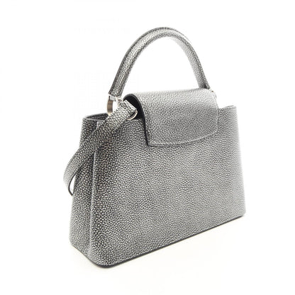 LOUIS VUITTON Capucines MM Handbag Silver