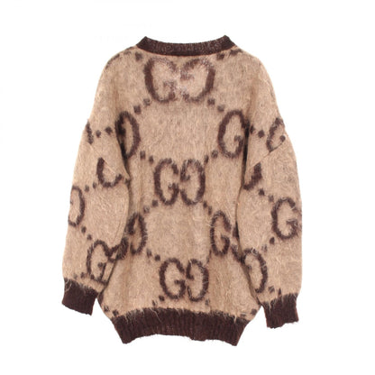 GUCCI GG Pattern V-Neck Wool Mohair Sweater Size S