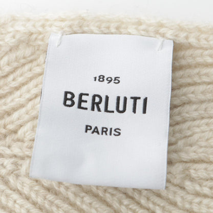 Berluti Herringbone Cashmere Scarf Beige