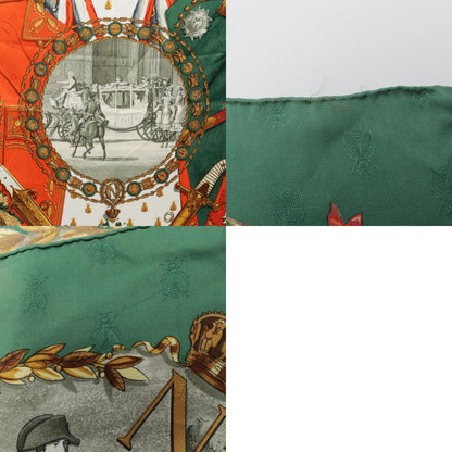 HERMES Carre 90 Napoleon Silk Scarf Green