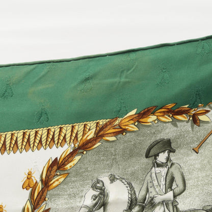 HERMES Carre 90 Napoleon Silk Scarf Green