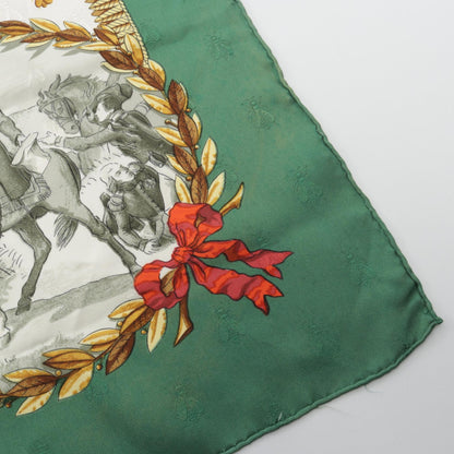 HERMES Carre 90 Napoleon Silk Scarf Green