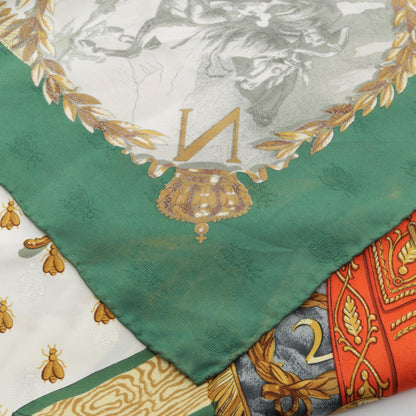 HERMES Carre 90 Napoleon Silk Scarf Green