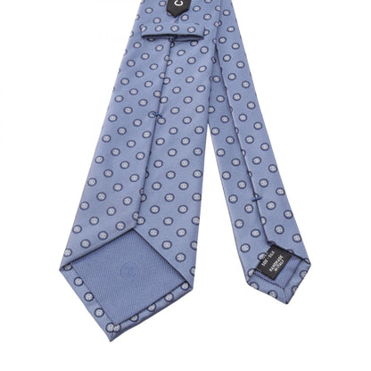 CHANEL CC Mark All-Over Pattern Silk Tie Blue