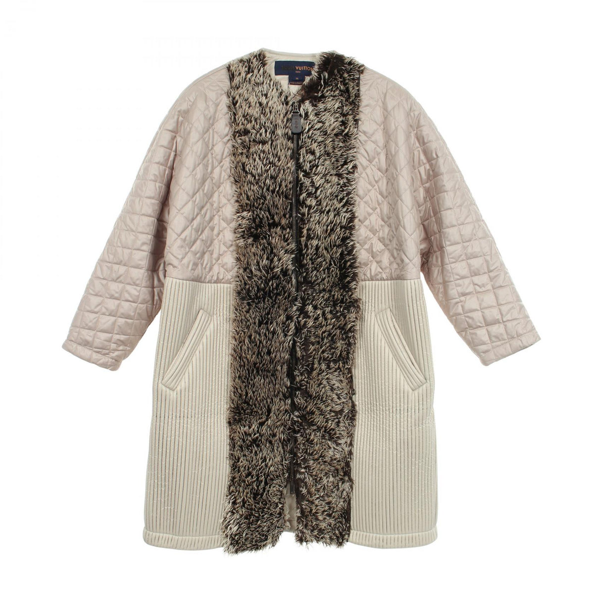LOUIS VUITTON Paneled Mohair Blend Coat Size 36