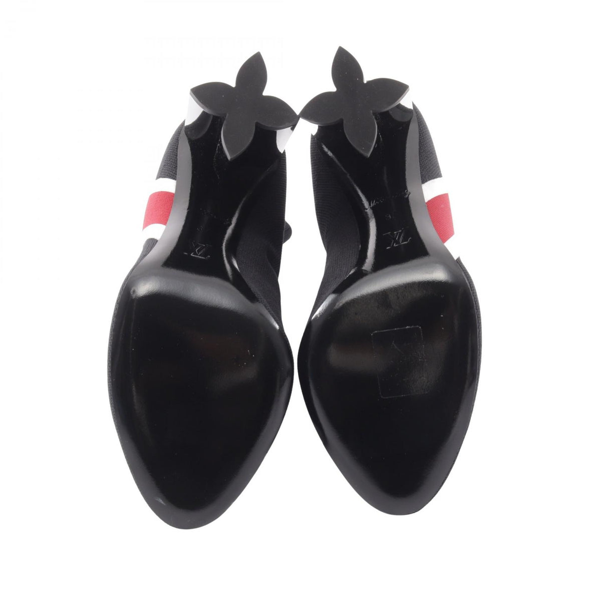 LOUIS VUITTON Silhouette Flower Heel Boots Black Size 37
