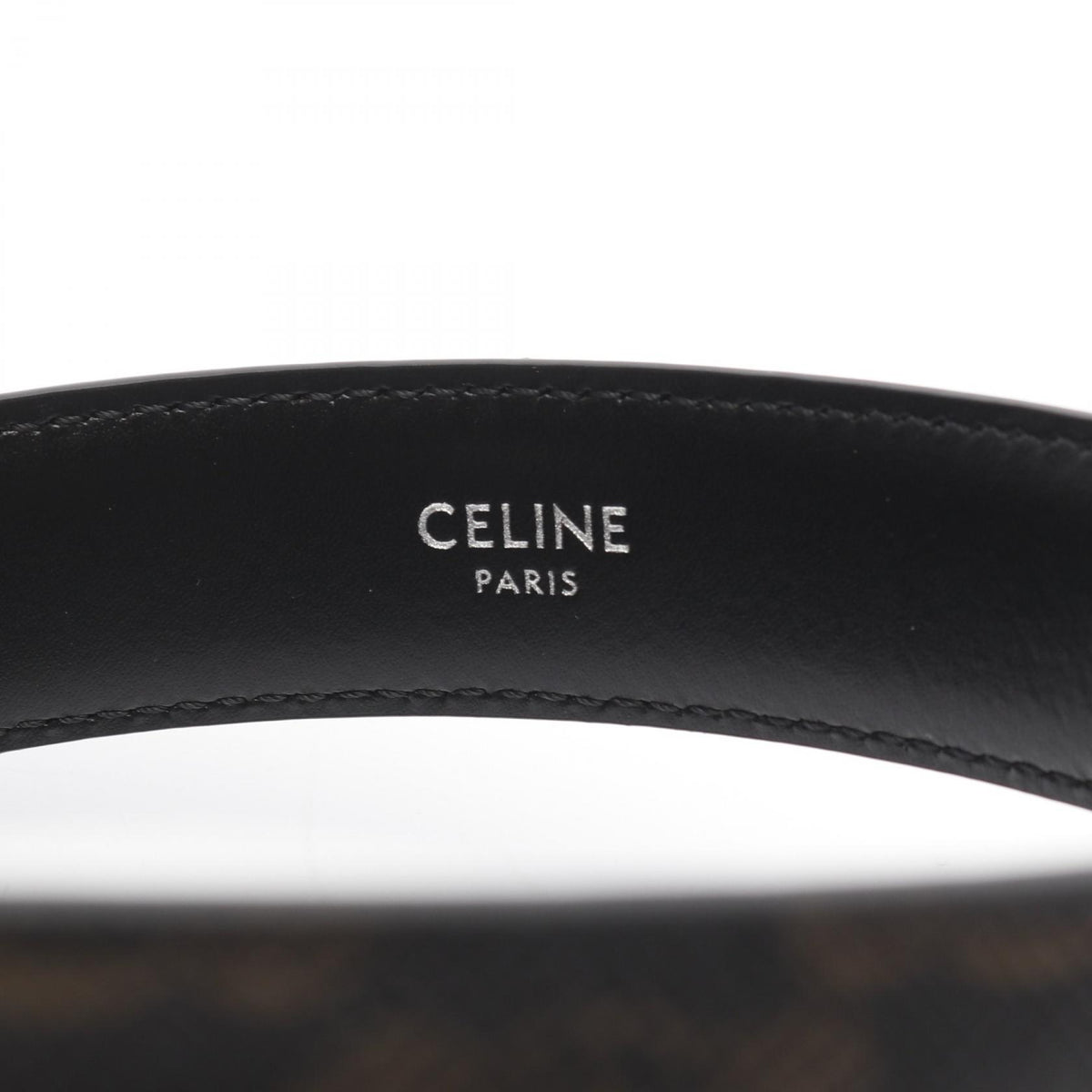 CELINE Medium Triomphe PVC Belt Black Size 90