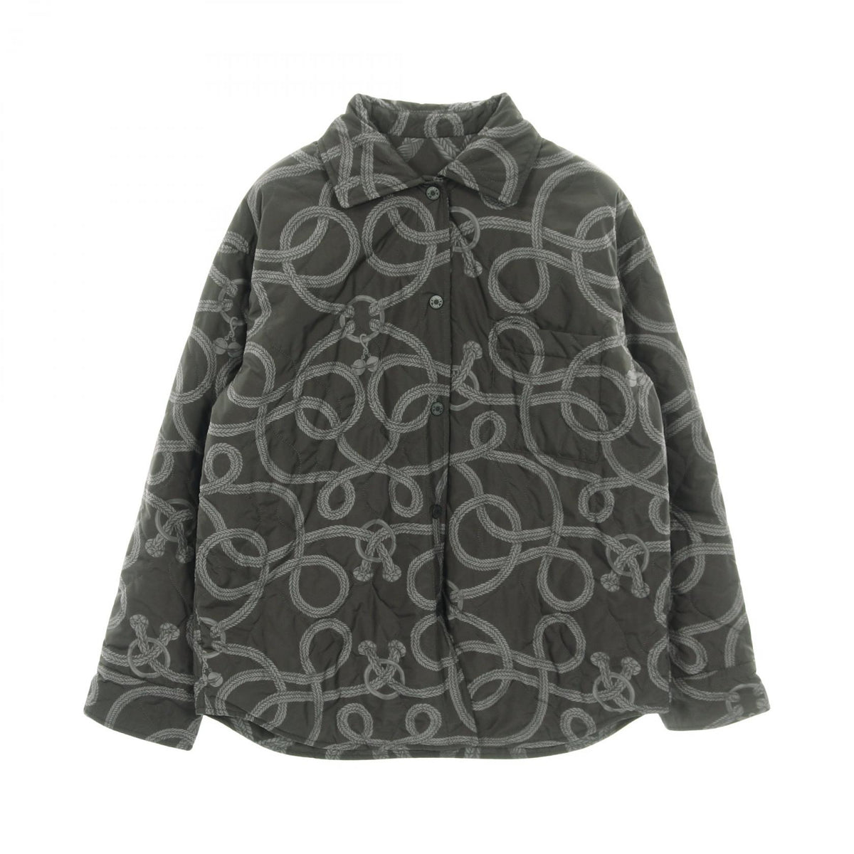 HERMES Sellier Button Polyester Shirt Size 36