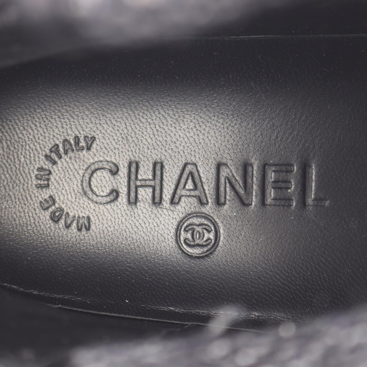 CHANEL Coco Mark Fabric Leather Boots - Black Size 37