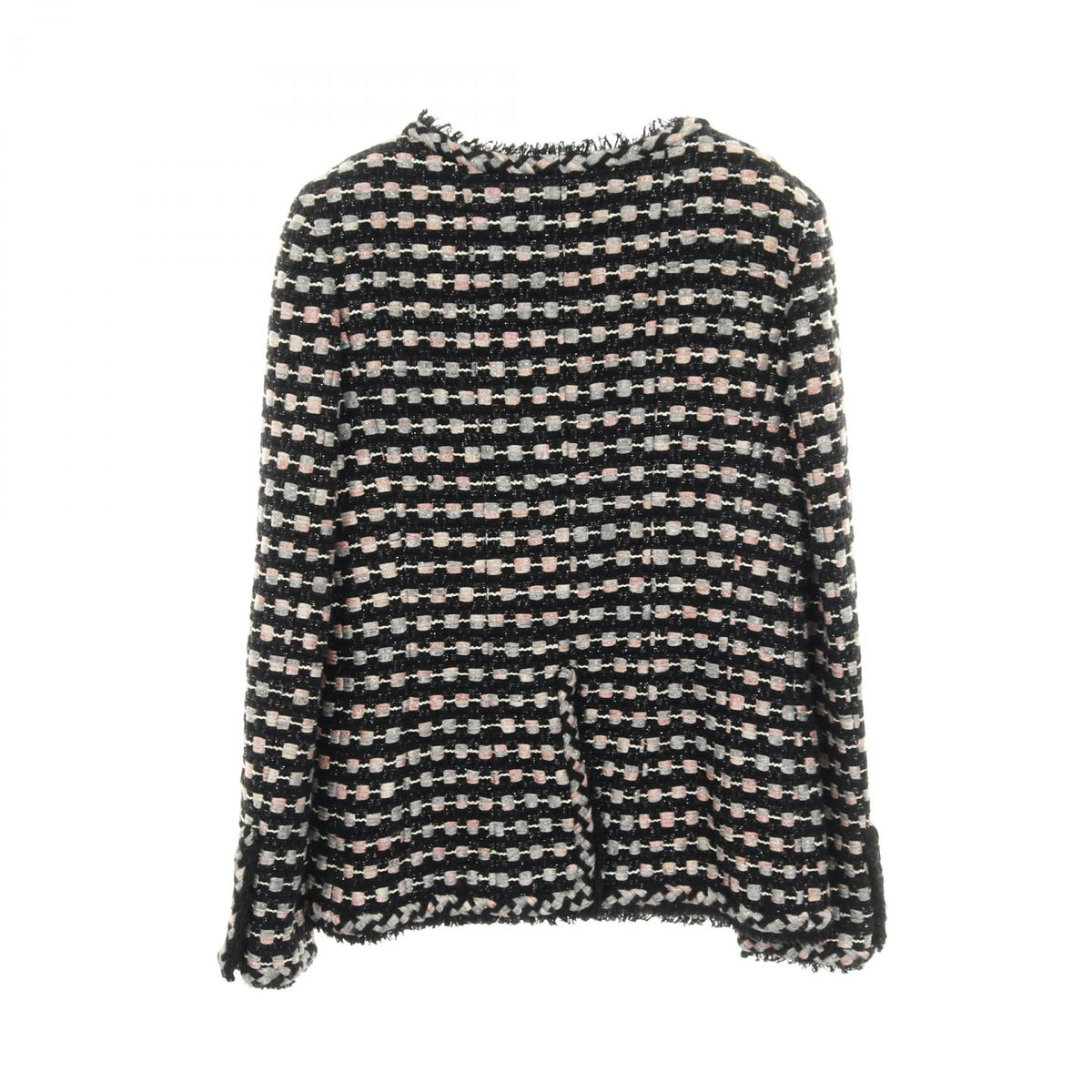CHANEL Tweed Collarless Jacket Size 38