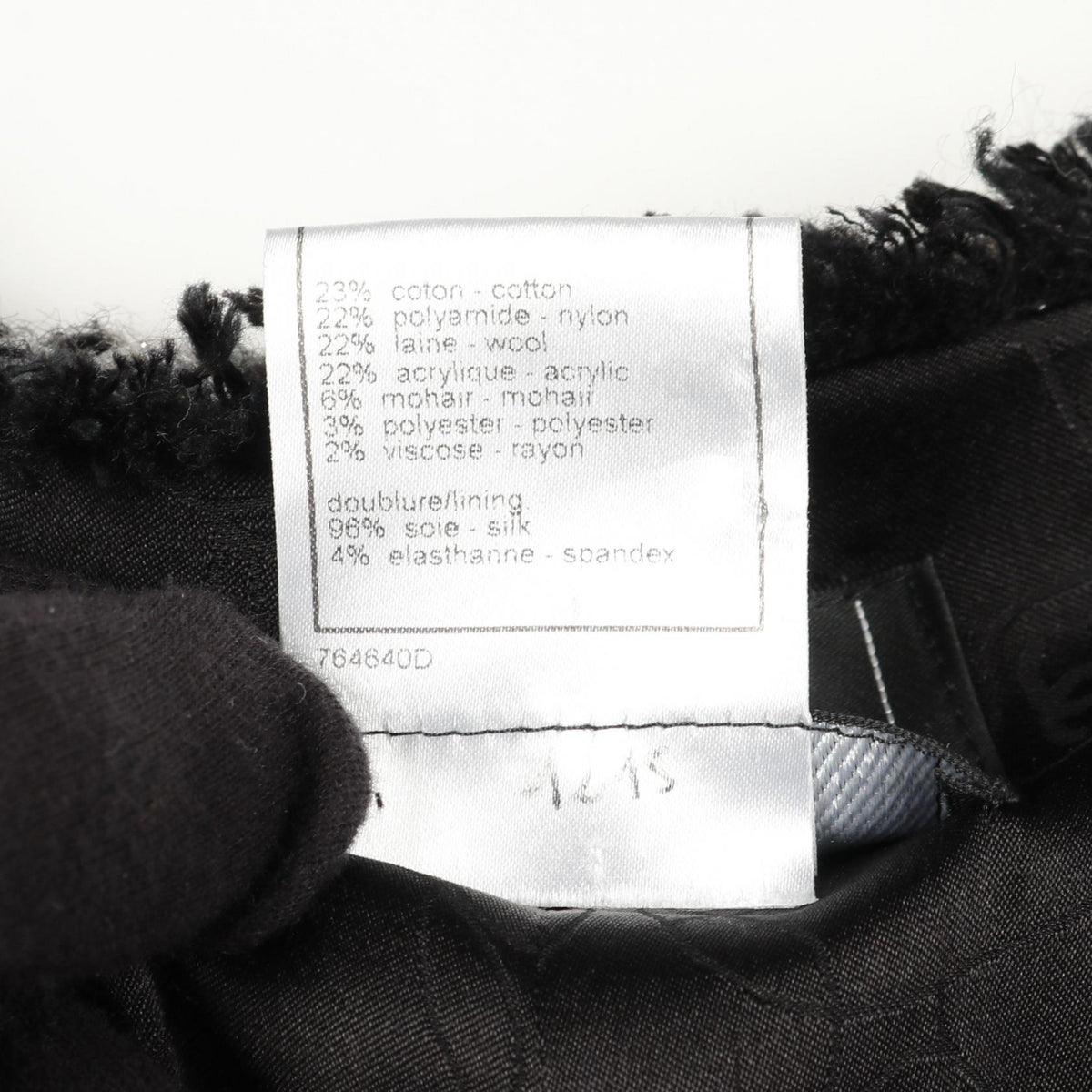 CHANEL Tweed Collarless Jacket Size 38