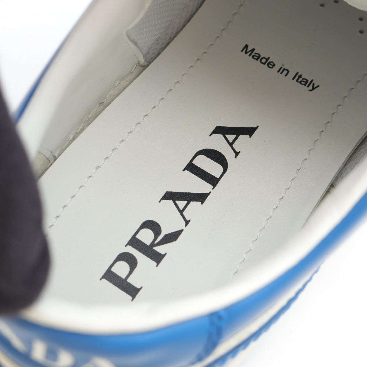 PRADA Downtown Leather Sneakers Size 37.5