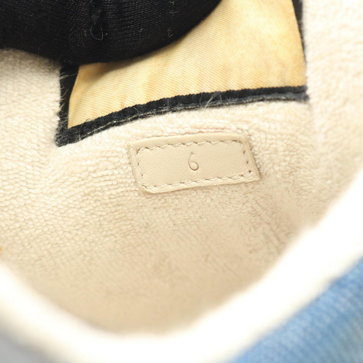 GUCCI Screener Denim Leather Sneakers Navy Size 6